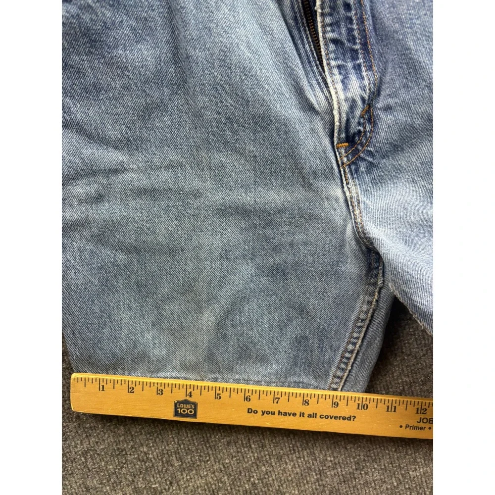 Vintage Levi's 512 Denim Shorts Womens 13 Long Blue High Waisted Slim Tapered